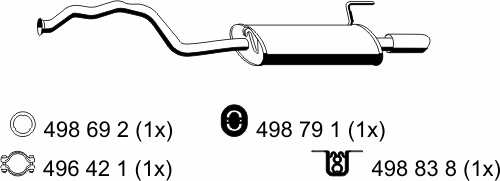 Глушник, задня частина 233101 Ernst