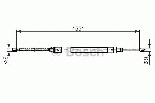 Трос ручного гальма задній, лівий 1987477580 Bosch