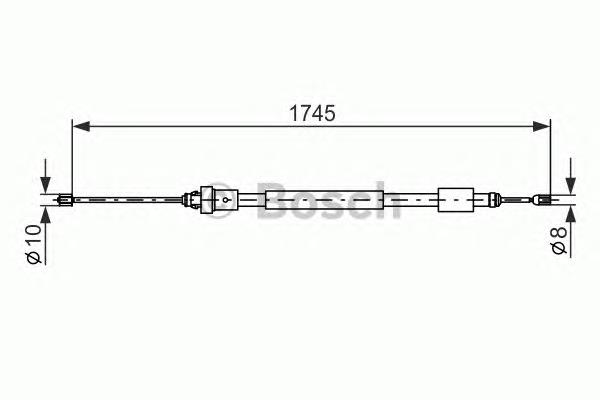 Купити 1987477576 Bosch Трос ручного гальма задній, лівий