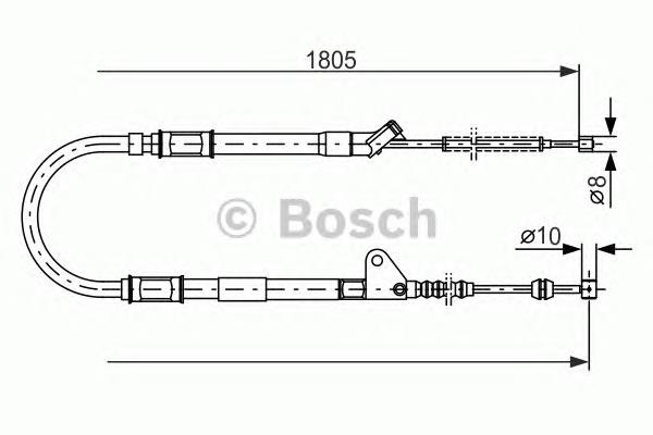 Трос ручного гальма задній, лівий 1987477546 Bosch