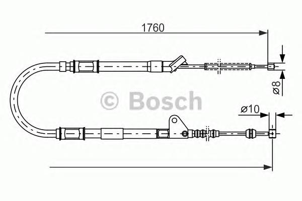 Купити 1987477541 Bosch Трос ручного гальма задній, правий