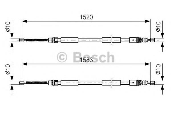 Трос ручного гальма задній, правий/лівий Bosch 1987477616 ціна, від 13.67 USD