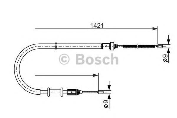 1987477633 Bosch Трос ручного гальма задній, правий