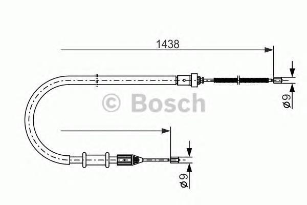 Трос ручного гальма задній, лівий Bosch 1987477634