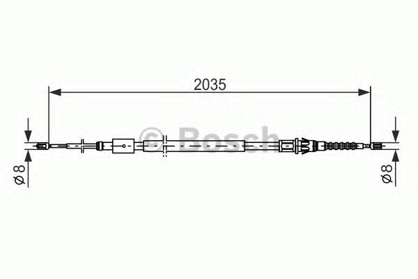 Купити 1987477598 Bosch Трос ручного гальма задній, правий/лівий
