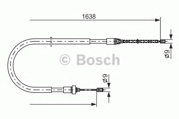 Трос ручного гальма задній, правий/лівий 1987477586 Bosch