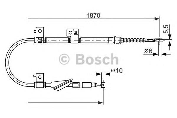 1987477602 Bosch трос ручного гальма задній, лівий
