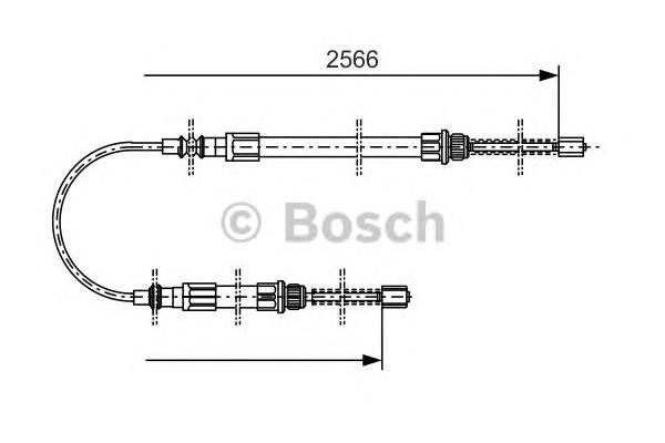 1987477515 Bosch трос ручного гальма задній, правий/лівий