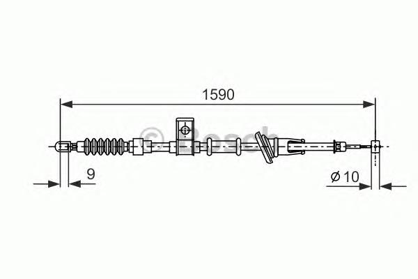 1987477530 Bosch трос ручного гальма задній, лівий