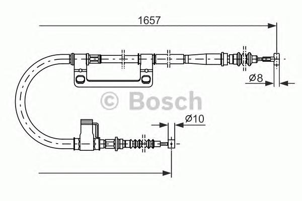 Купити 1987477502 Bosch Трос ручного гальма задній, лівий