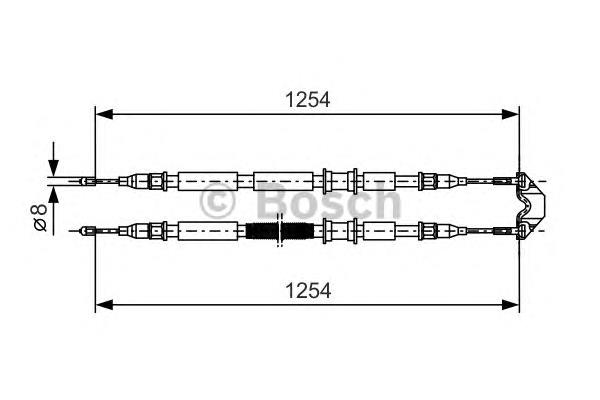 Купити 1987477764 Bosch Трос ручного гальма задній, правий/лівий