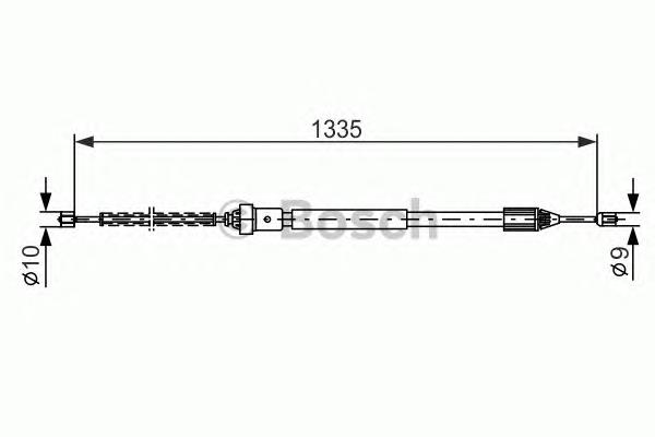 1987477783 Bosch Трос ручного гальма задній, правий