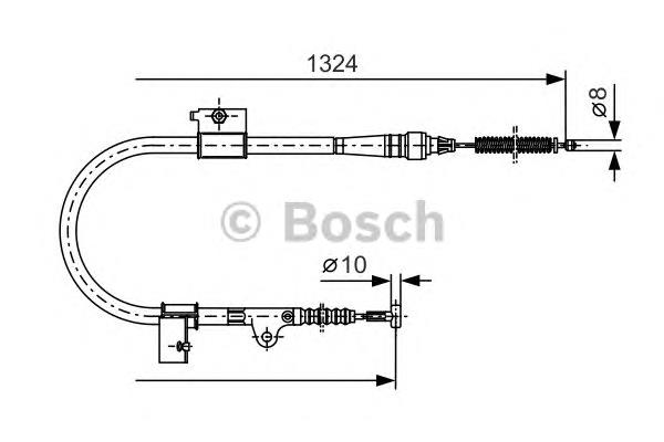 Трос ручного гальма задній, лівий 1987477756 Bosch