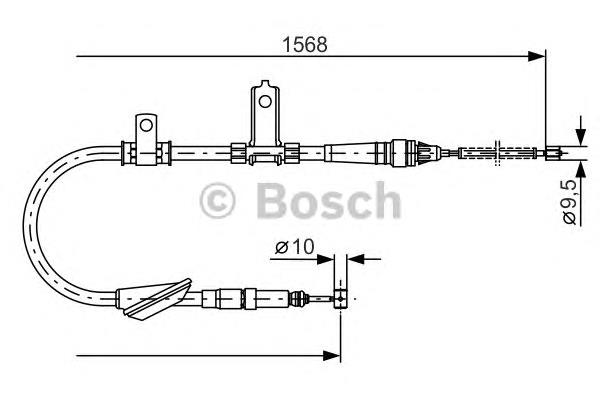 Купити 1987477791 Bosch Трос ручного гальма задній, лівий