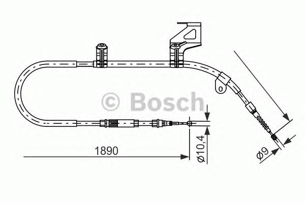 Трос ручного гальма задній, правий 1987477804 Bosch