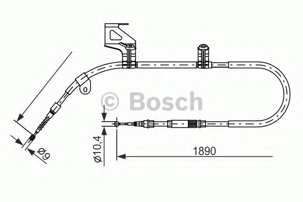 Трос ручного гальма задній, лівий Bosch 1987477803