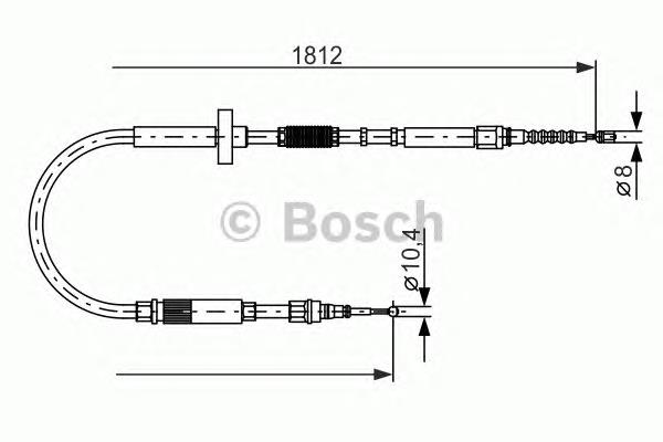 Купити 1987477659 Bosch Трос ручного гальма задній, правий/лівий