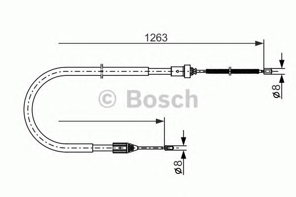 Трос стоянкового гальма задній лівий Bosch 1987477642 ціна, від 5.55 USD