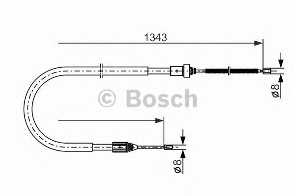 Купити 1987477641 Bosch Трос ручного гальма задній, правий