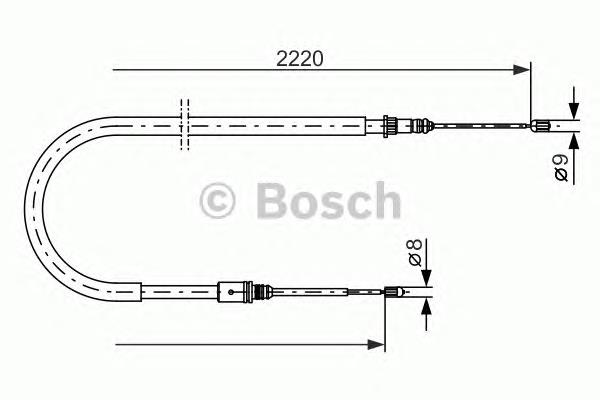 Трос ручного гальма задній, правий/лівий 1987477652 Bosch