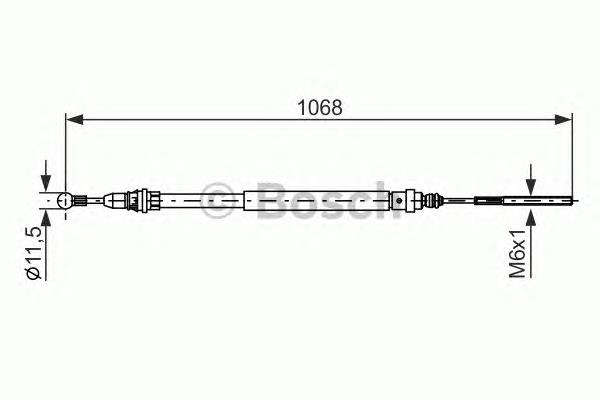 Купити 1987477713 Bosch Трос ручного гальма задній, лівий