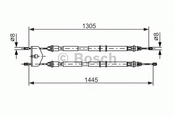 Купити 1987477732 Bosch Трос ручного гальма задній, правий/лівий