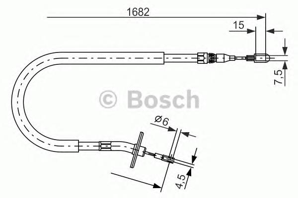 1987477703 Bosch трос ручного гальма задній, лівий
