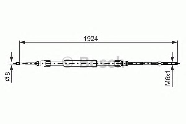 1987477693 Bosch Трос ручного гальма задній, лівий