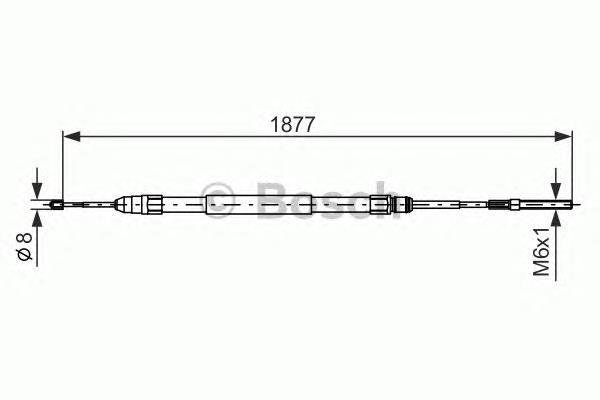 Трос ручного гальма задній, правий 1987477694 Bosch