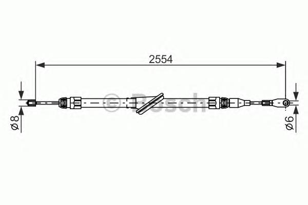 1987477699 Bosch Трос ручного гальма передній