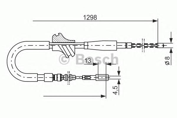1987477054 Bosch Трос ручного гальма задній, правий