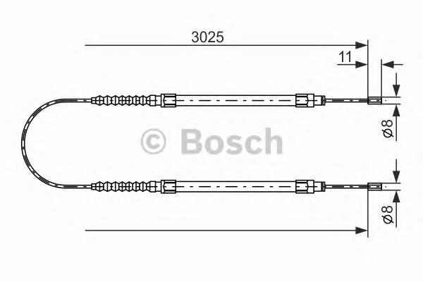 Купити 1987477113 Bosch Трос ручного гальма задній, правий/лівий