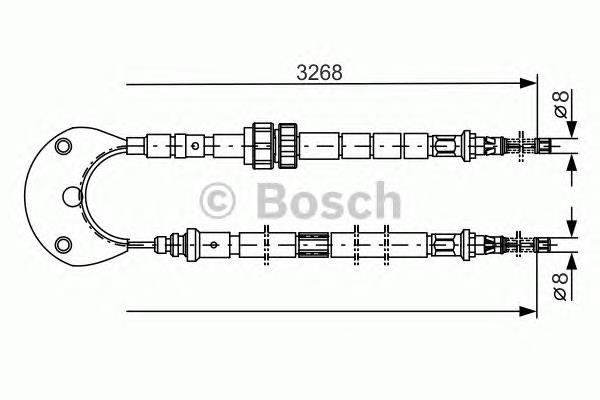 1987477095 Bosch трос ручного гальма задній, правий/лівий