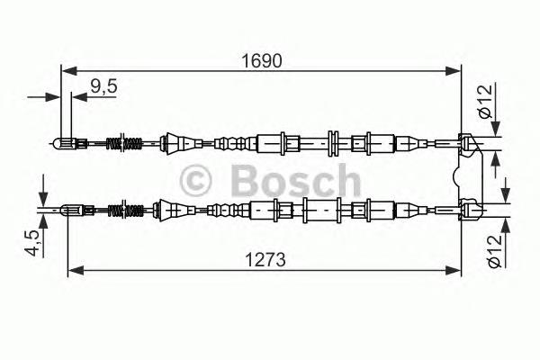 Трос ручного гальма задній, правий/лівий 1987477129 Bosch