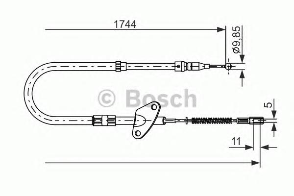 Купити 1987477122 Bosch Трос ручного гальма задній, лівий