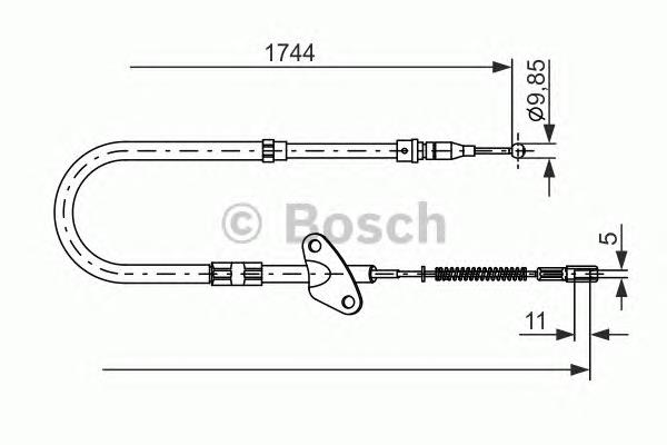 Купити 1987477121 Bosch Трос ручного гальма задній, правий
