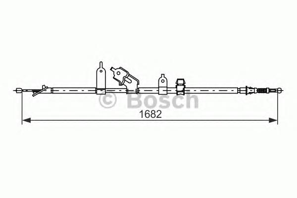 Трос стоянкового гальма задній правий Bosch 1987477070 ціна, від 30.72 USD