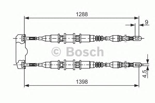 Трос ручного гальма задній, правий/лівий 1987477258 Bosch