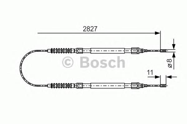 Трос ручного гальма задній, правий/лівий Bosch 1987477263 ціна, від 13.70 USD