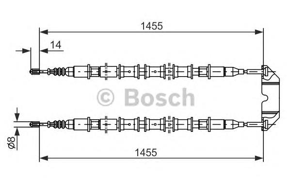Купити 1987477391 Bosch Трос ручного гальма задній, правий/лівий