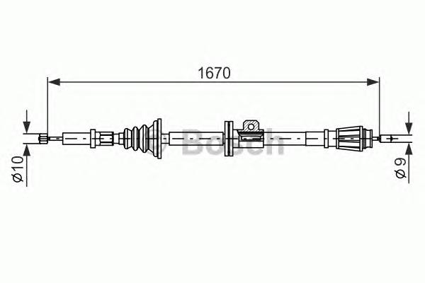 Трос ручного гальма задній, правий/лівий Bosch 1987477357 ціна, від 13.22 USD