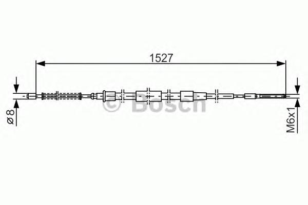Купити 1987477164 Bosch Трос ручного гальма, проміжний