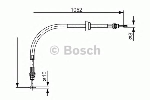 Трос ручного гальма передній 1987477186 Bosch