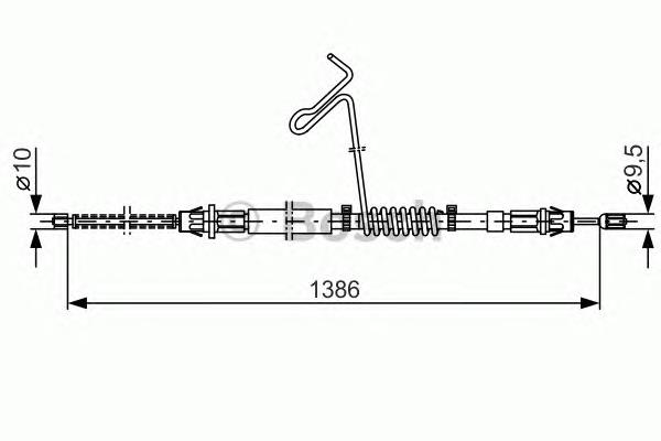 1987477185 Bosch Трос ручного гальма задній, правий