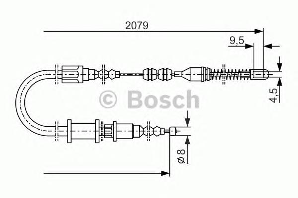 1987477141 Bosch Трос ручного гальма задній, правий