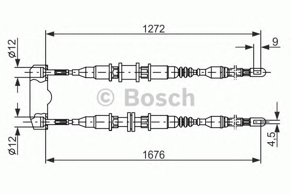 Трос ручного гальма задній, правий/лівий Bosch 1987477136 ціна, від 16.35 USD