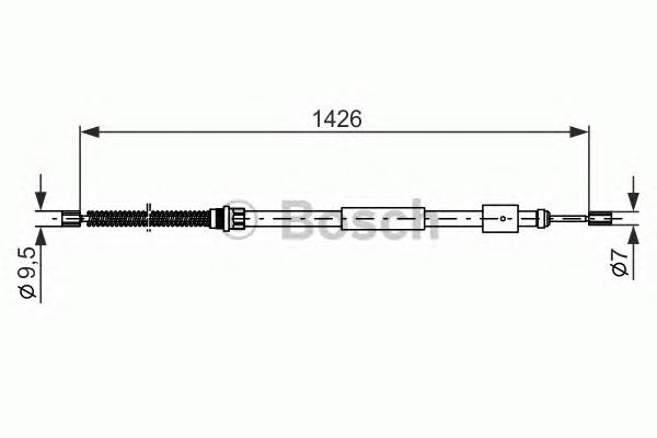 Трос стоянкового гальма задній лівий Bosch 1987477146 ціна, від 6.13 USD