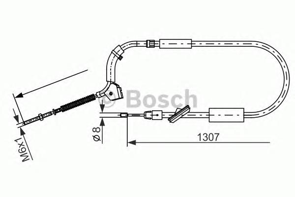 Трос ручного гальма передній 1987477223 Bosch