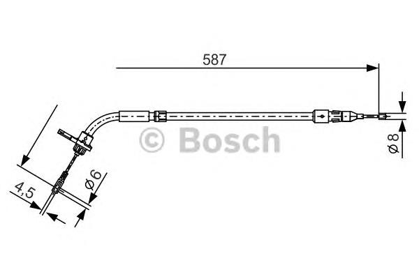 1987477224 Bosch Трос ручника задній лівий