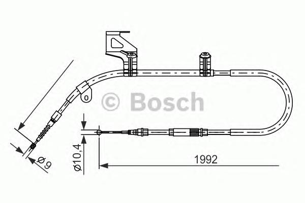 Трос стоянкового гальма задній лівий Bosch 1987477244 ціна, від 30.31 USD